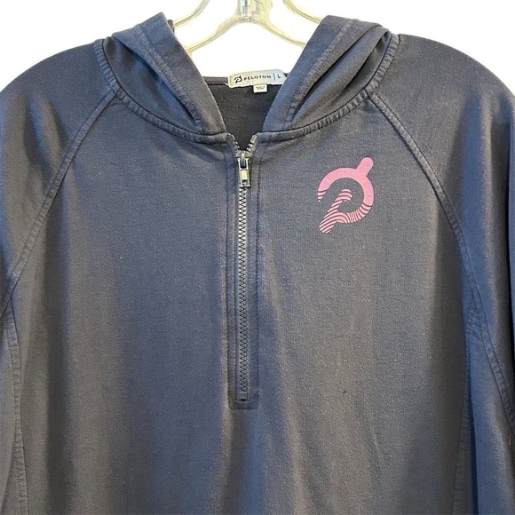 Peloton Women's Large 1/4 Zip Hoodie Multicolor Activewear Grey Purple - Picture 3 of 12